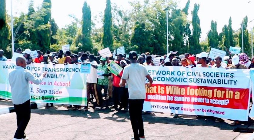 NIGERIA: Massive Protest Engulfs NASS as Calls for Wike’s Resignation Echo Across Abuja