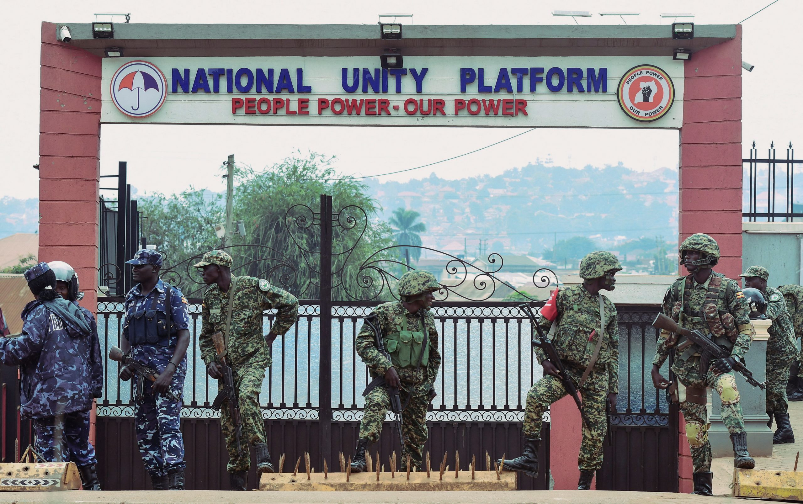 KAMPALA, UGANDA: Ugandan Police and Military Seal Off Opposition Headquarters Before Planned Protests